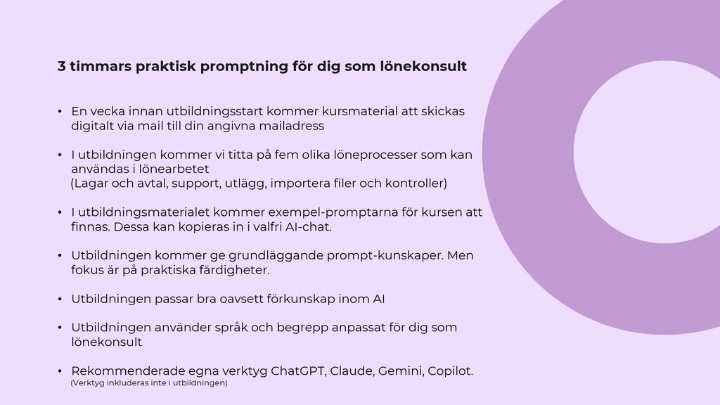 AI-promptning för lönekonsulten (utbildning) (3 timmar) (25 augusti 8:30 - 11:30)